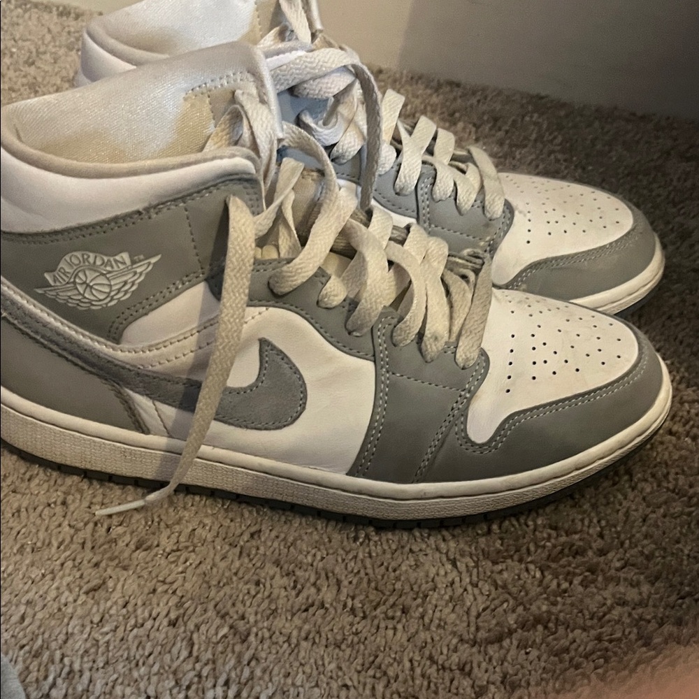 Nike Air Jordan 1 Mid White & Light Gray women’s Sneakers STILL AVAILABLE